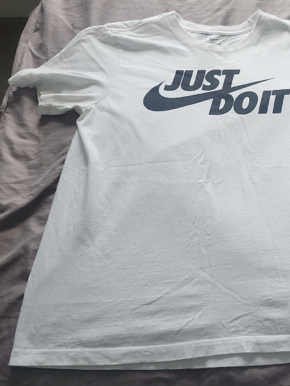 Nike White T-Shirt with Black 'Just Do It' Swoosh